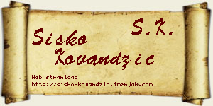 Sisko Kovandžić vizit kartica